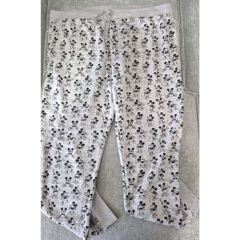 Disney x AE American Eagle Mickey PJ Jogger Pants Grey & Black Men's XXXL (48)